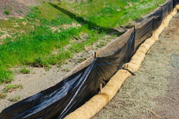 Straw Wattle Installation in Danville